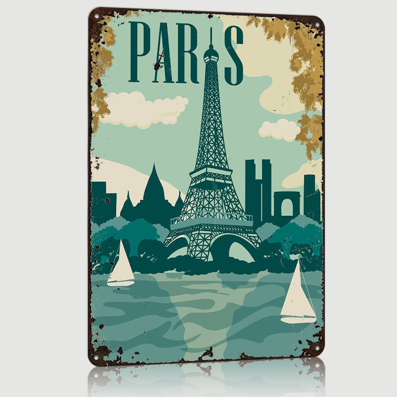 Retro Gaming Paris - Paris Poster Customized Vintage Metal Signs
