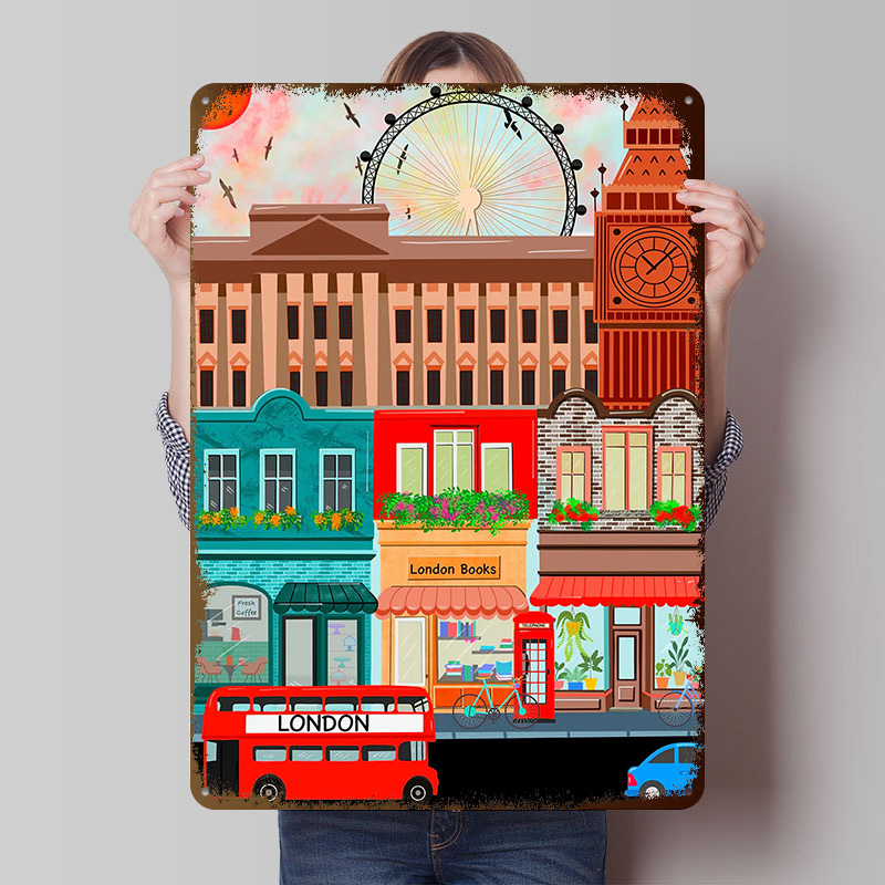 Retro Gaming London - London Travel Tinplate Poster Custom Wall