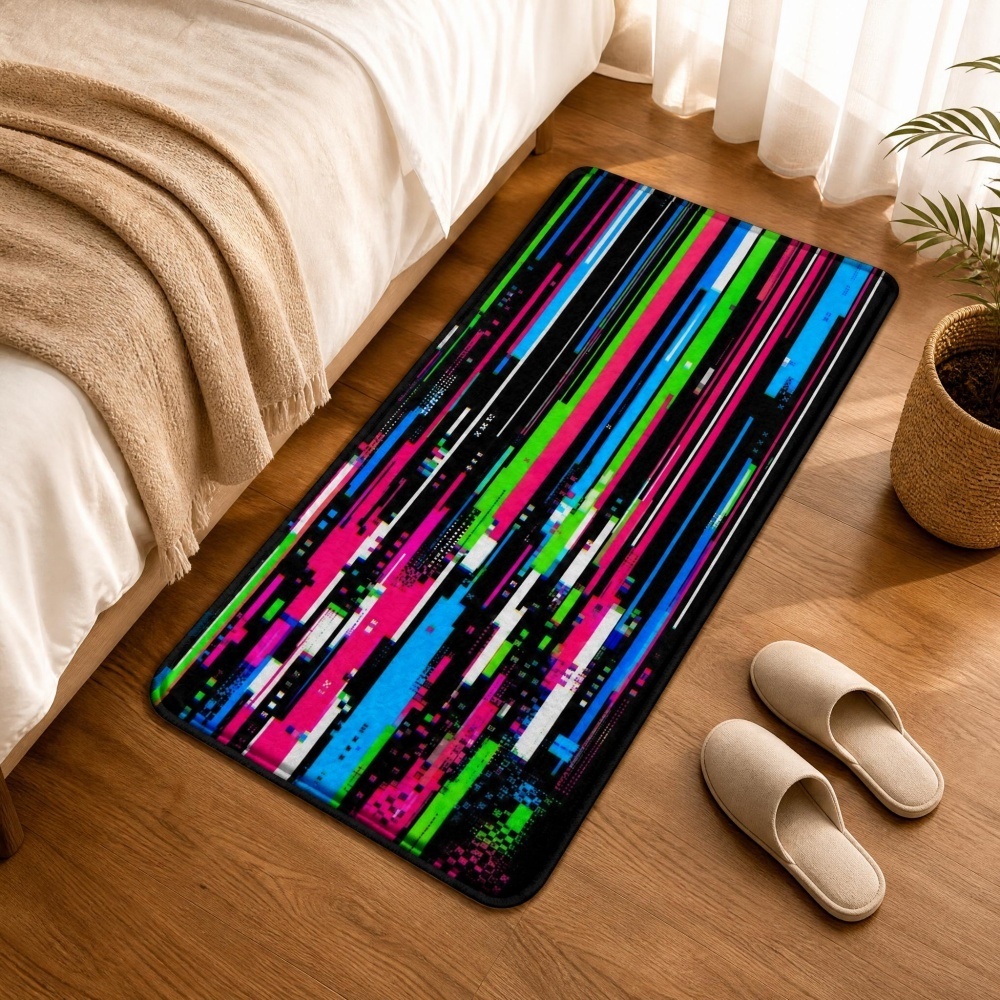 Retro Gaming Bar - Cyberpunk Glitch Colorful Vertical Stripe Print