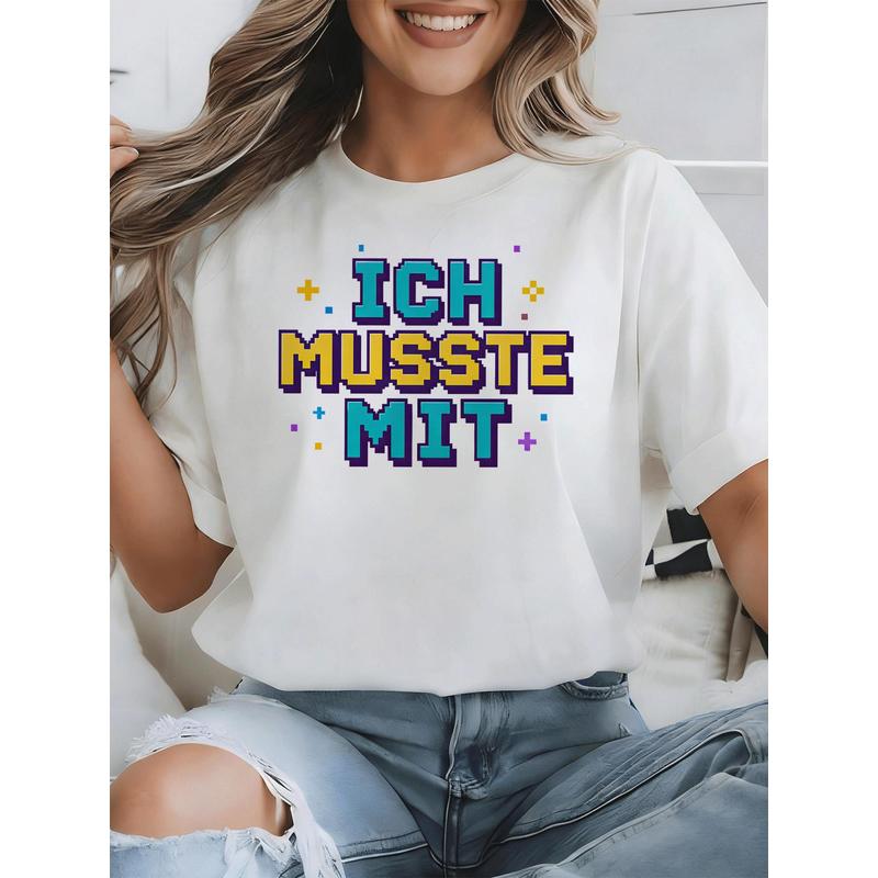 Retro Gaming Fonts - Ich Musste Mit German Meme T-Shirt