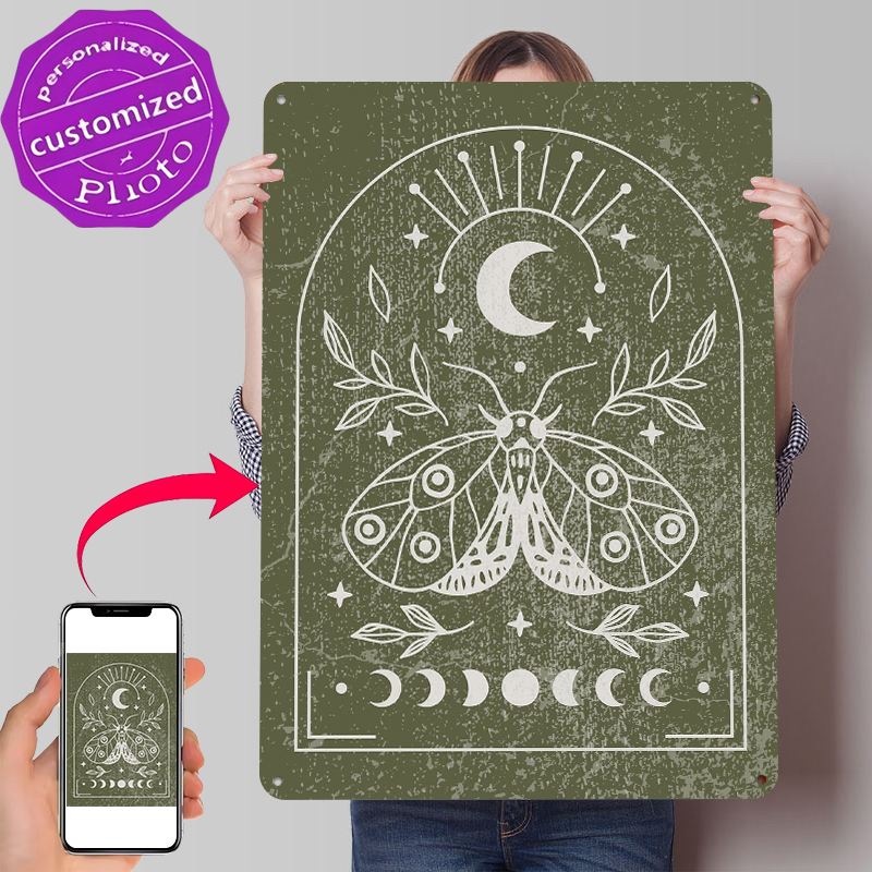 Retro Gaming At - Moth and Moon Poster Customized Vintage