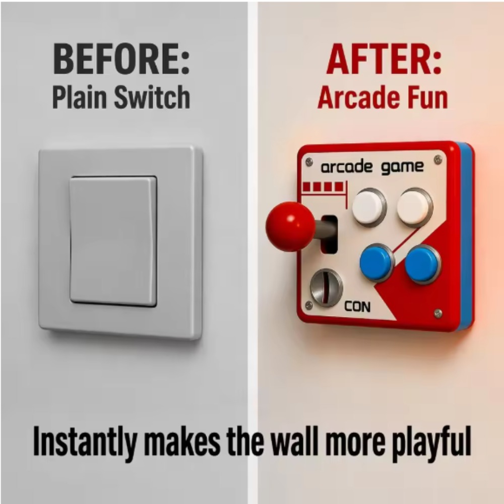 Retro Gaming Games - Retro Arcade Joystick Switch Plate Cover,