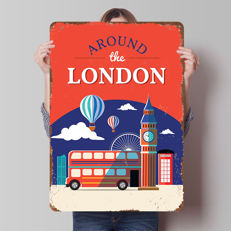 Retro Gaming London - Around the London Travel Metal Poster