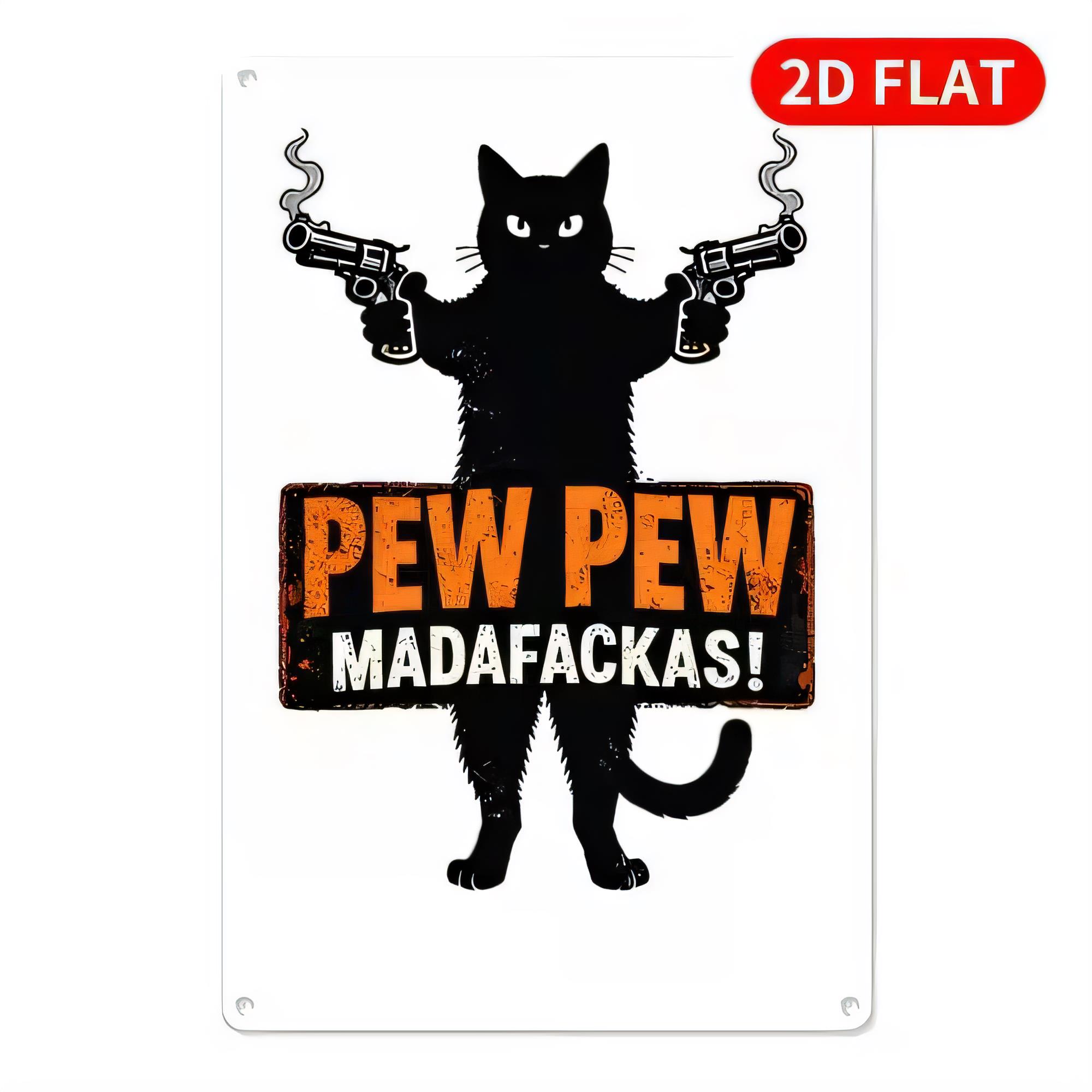 Retro Gaming Bar - Tin Sign Pew Pew Madafakkas Funny