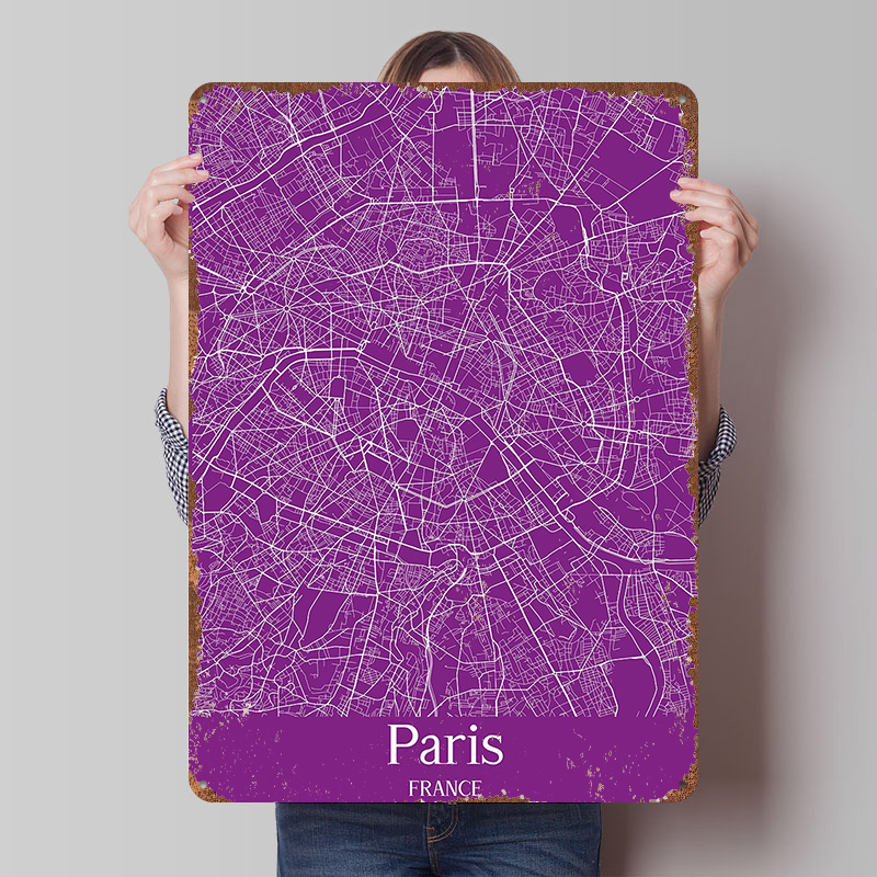 Retro Gaming Paris - Paris City Map Printed Poster Customized