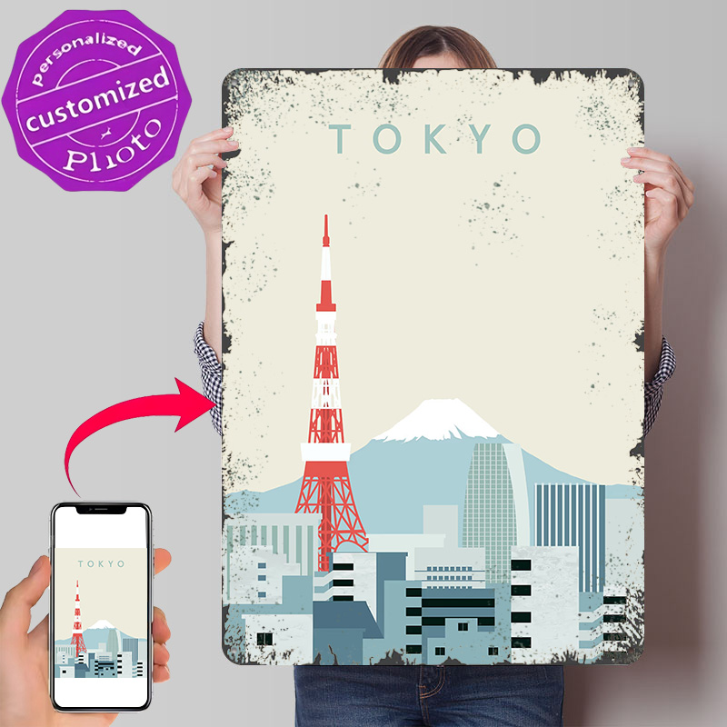 Retro Gaming At - Tokyo Poster Retro 3D Printed Metal
