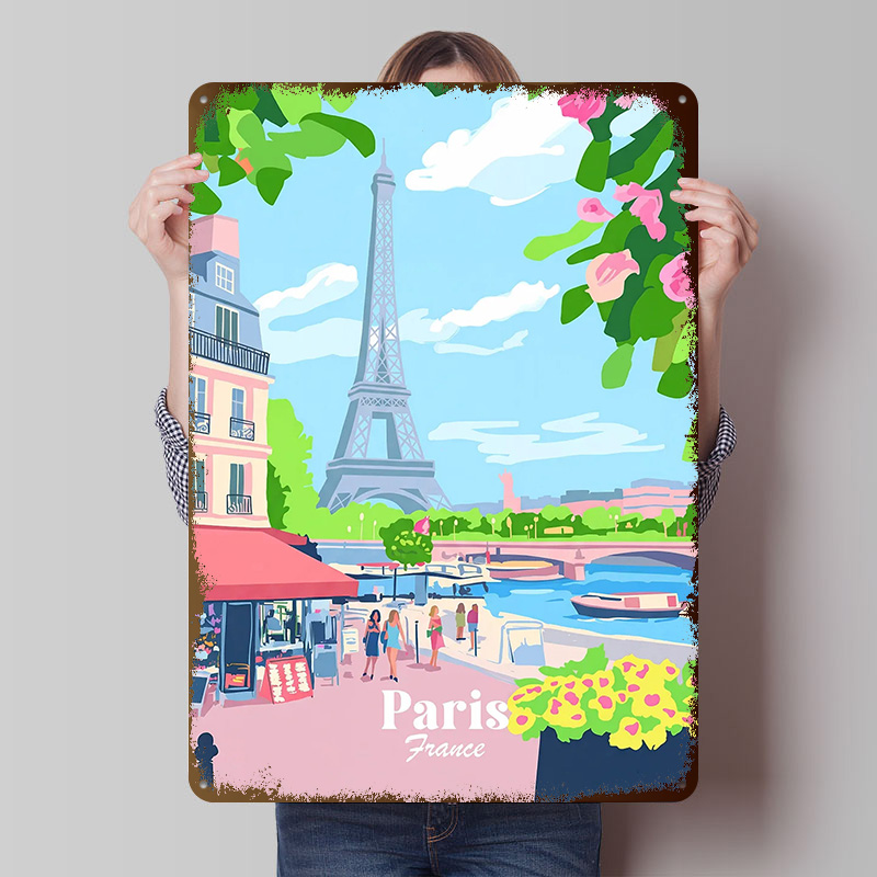 Retro Gaming Paris - Paris France Poster Customized Vintage Metal