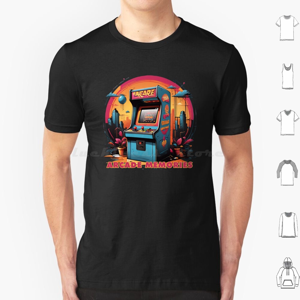Retro Gaming Games - Arcade Memories-Arcade T Shirt Cotton Men