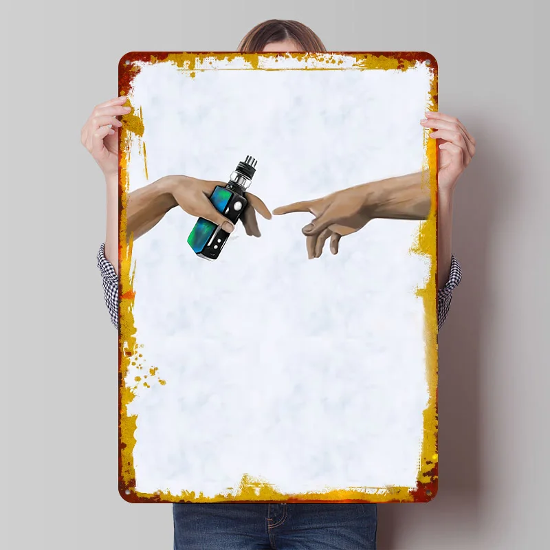 Retro Gaming At - Vape Smoking Touching Hand Printed Poster