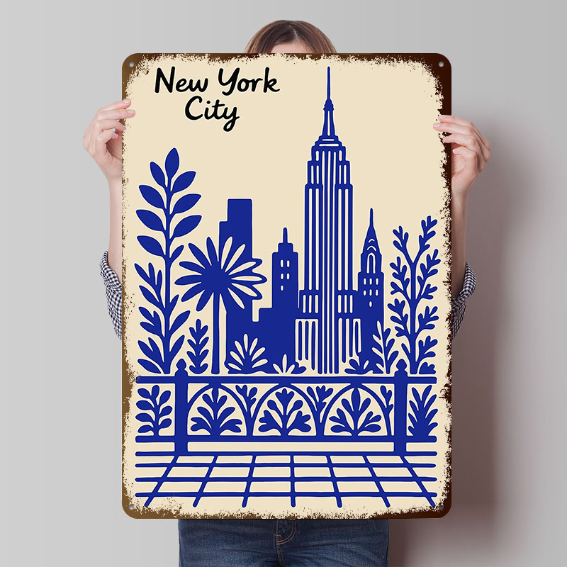 Retro Gaming At - New York City Blue Poster Customized