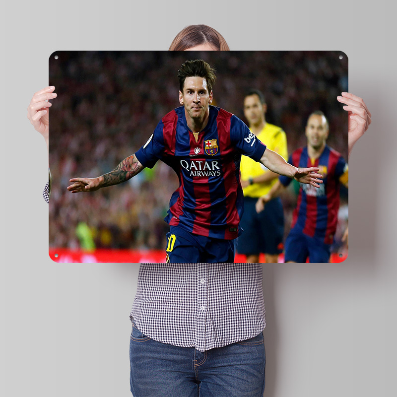 Retro Gaming At - Lionel Messi Football Printed Poster Customized