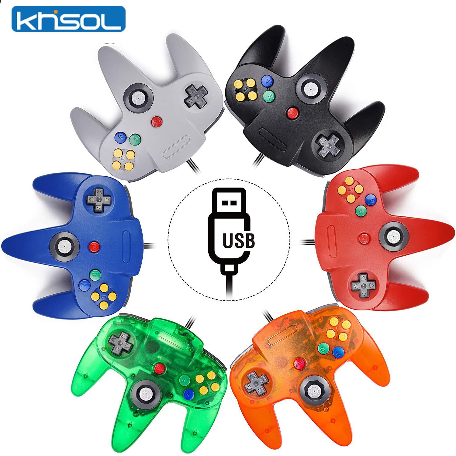 Retro Gaming Realm - N64 Controller Classic USB Wired Remote