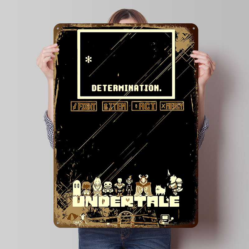 Retro Gaming At - Undertale Metal Poster Custom Wall Art