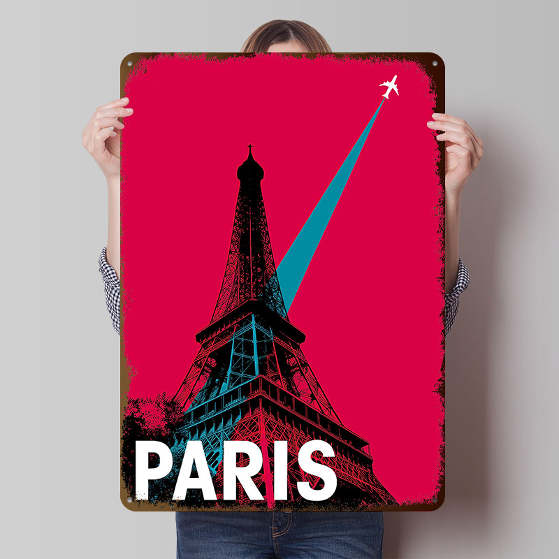 Retro Gaming Paris - Paris Eiffel Tower Travel Metal Poster