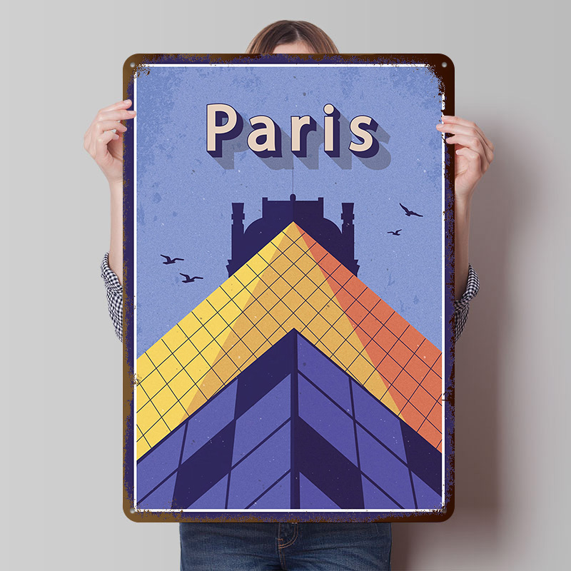 Retro Gaming Paris - Travel to Paris Metal Poster Custom