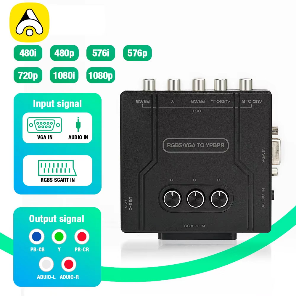 Retro Gaming Box - RGBS VGA to YPBPR Component Converter