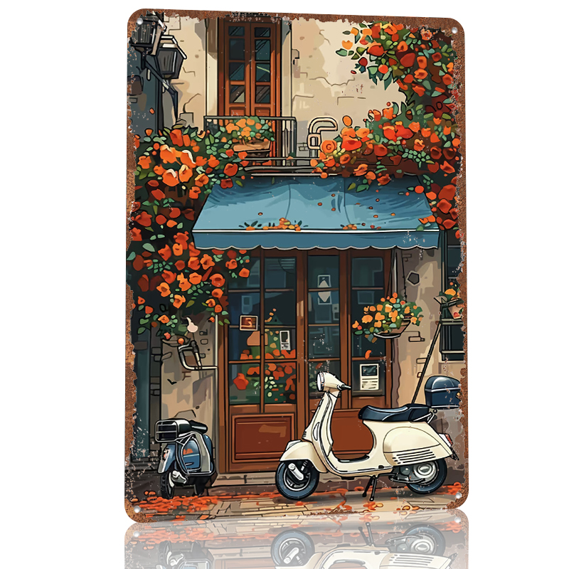 Vintage Scooter Shop Poster Cu - Retro Gaming At ulasan dan harga