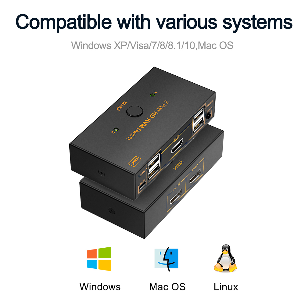 KVM switch USB 2.0 HDMI-compat - Controller Adapter Usb ulasan dan harga