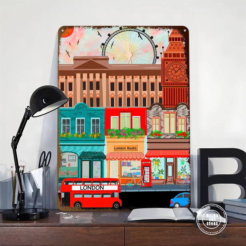 London Travel Tinplate Poster  - Retro Gaming London ulasan dan harga