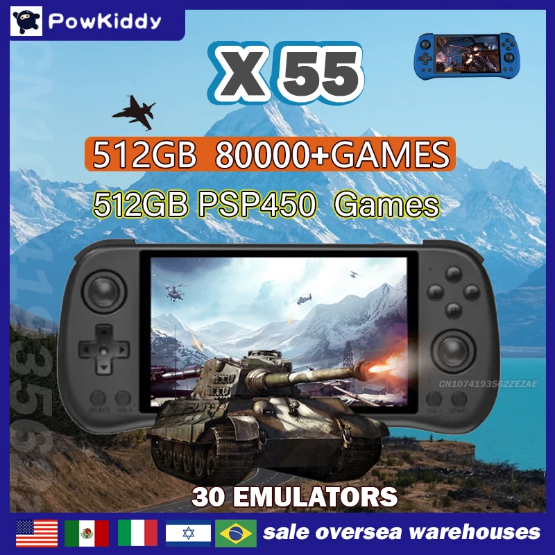 80000Games 512G POWKIDDY X55 5 - Retro Gaming Qss ulasan dan harga