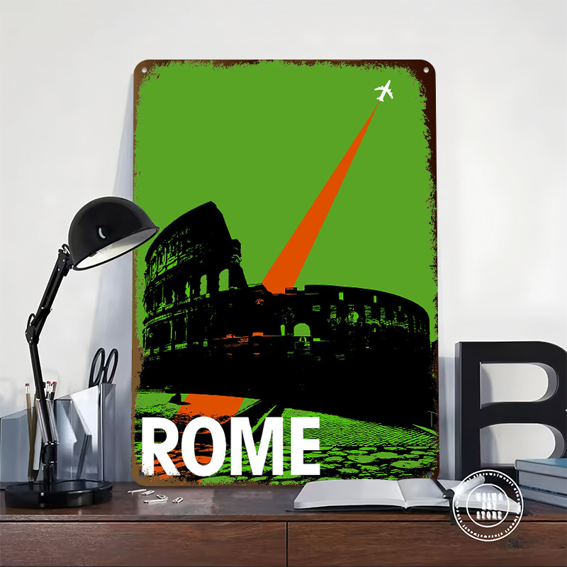 Rome Travel Metal Poster Custo - Retro Gaming At ulasan dan harga