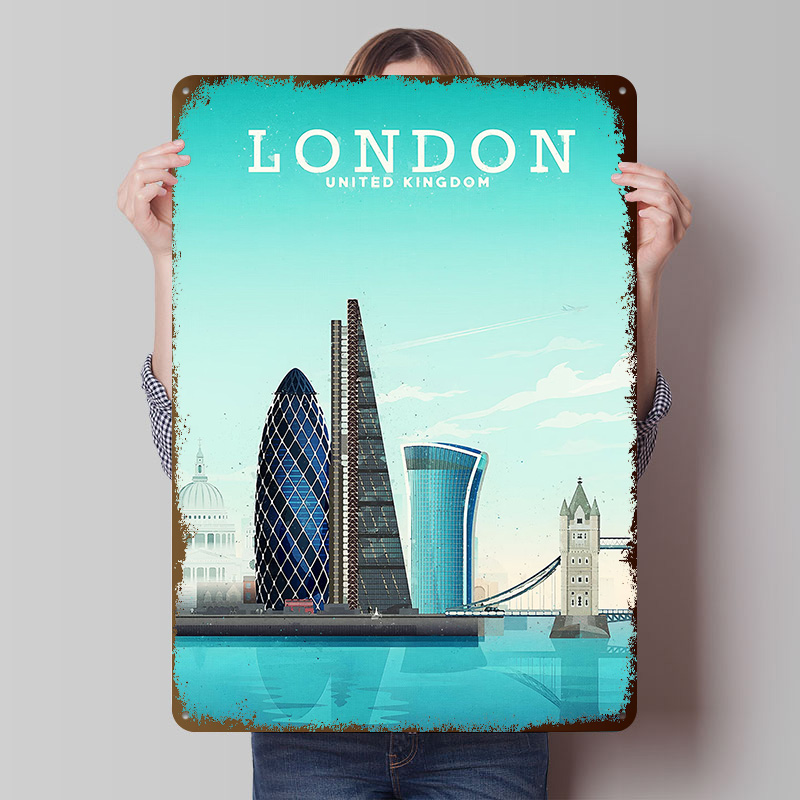 London Travel Metal Poster Cus - Retro Gaming London ulasan dan harga