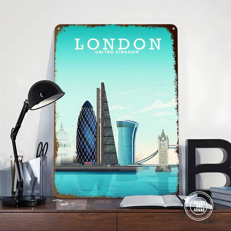 London Travel Metal Poster Cus - Retro Gaming London ulasan dan harga