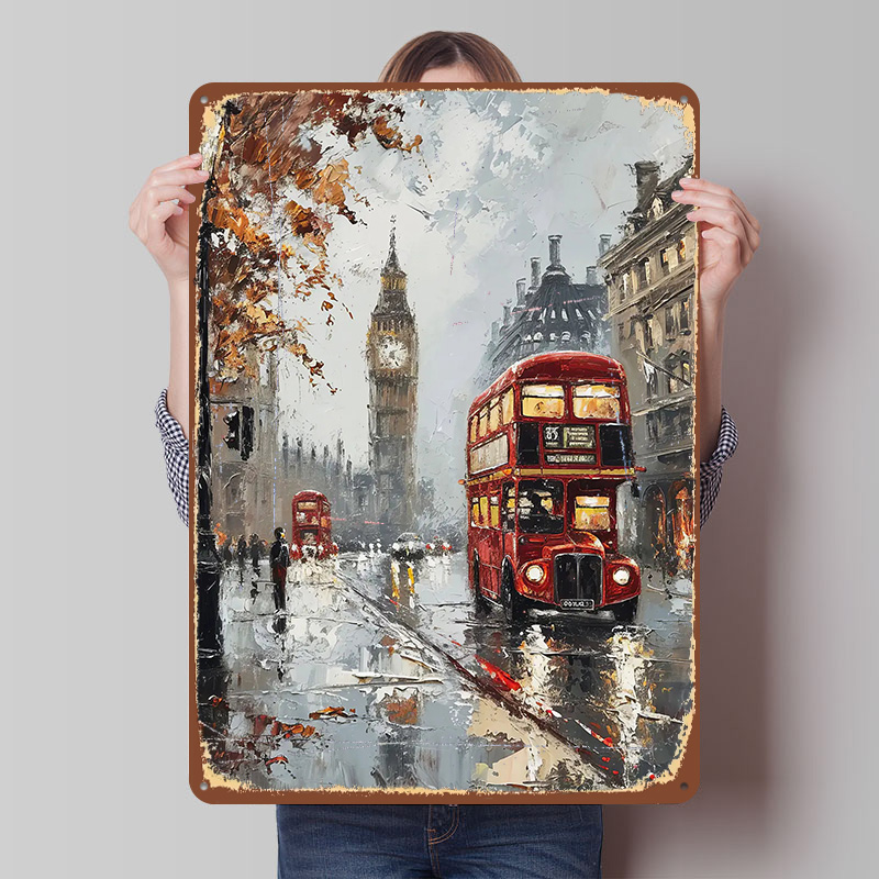 London Bus Charm Metal Poster  - Retro Gaming London ulasan dan harga