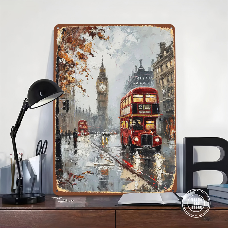 London Bus Charm Metal Poster  - Retro Gaming London ulasan dan harga