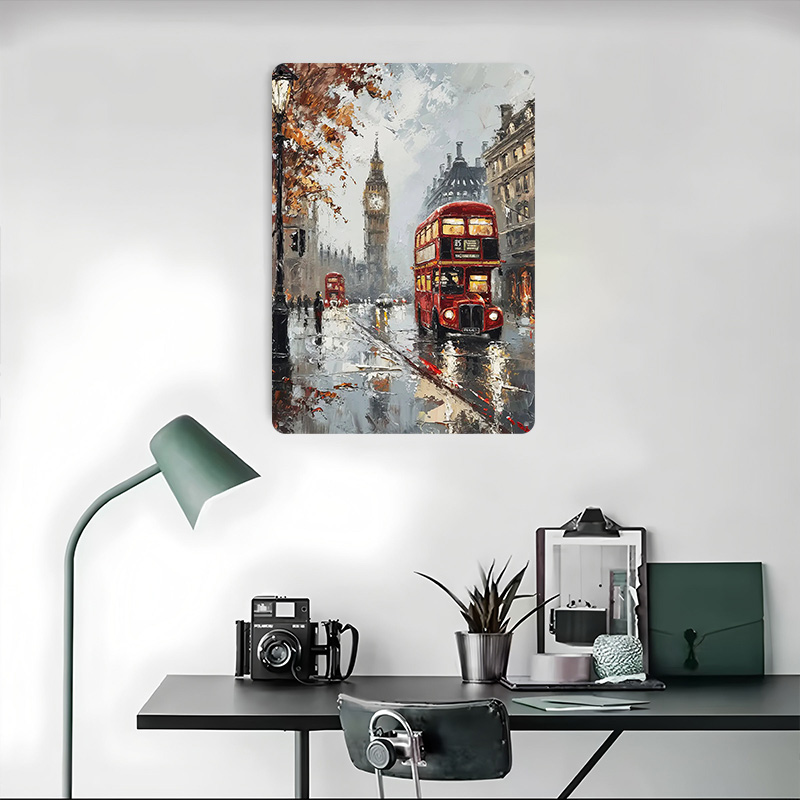 London Bus Charm Metal Poster  - Retro Gaming London ulasan dan harga