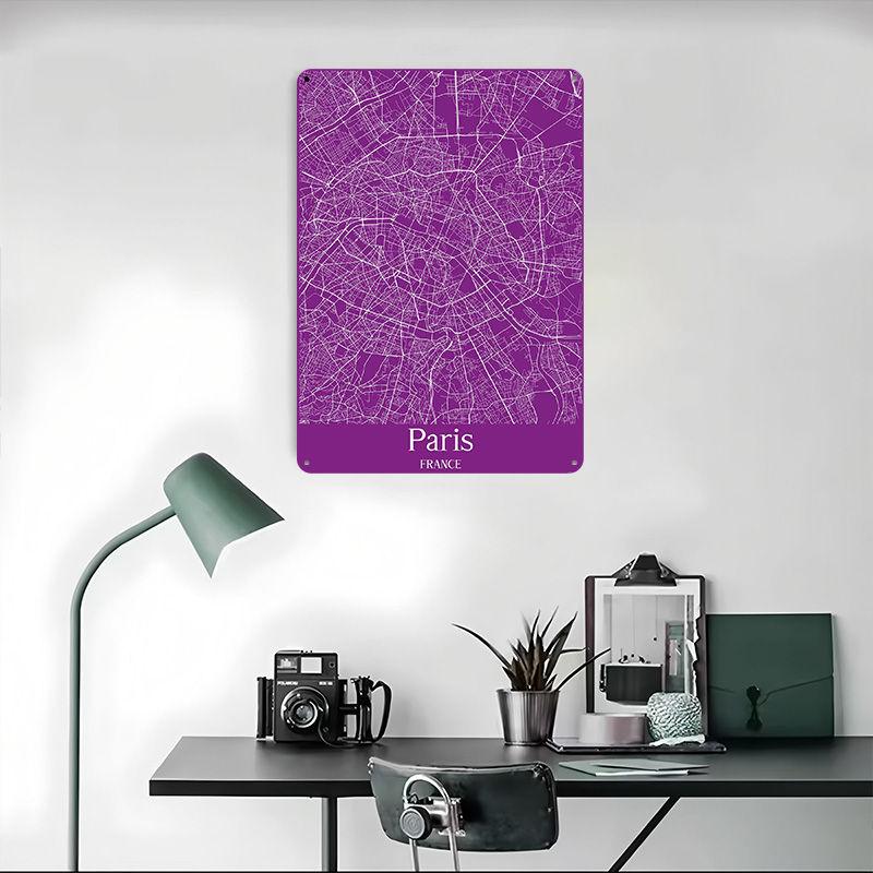 Paris City Map Printed Poster  - Retro Gaming Paris ulasan dan harga
