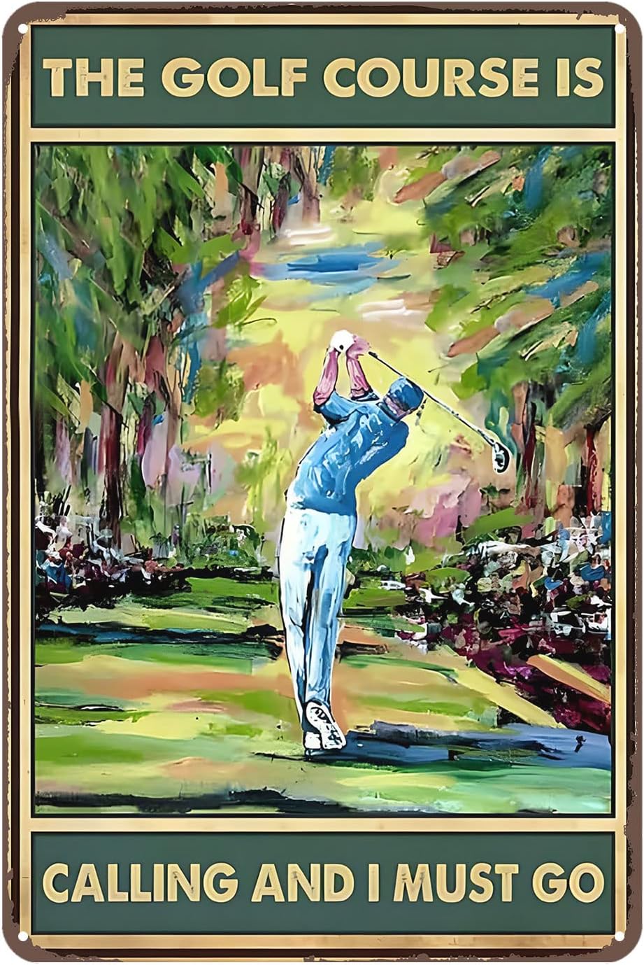 Retro Metal Tin Signs The Golf - Retro Gaming Bar ulasan dan harga