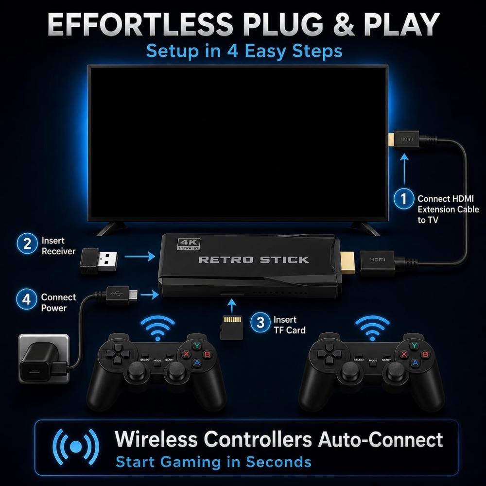 4K HDMI Retro Gaming Console w - Retro Gaming Xbox Controller ulasan dan harga