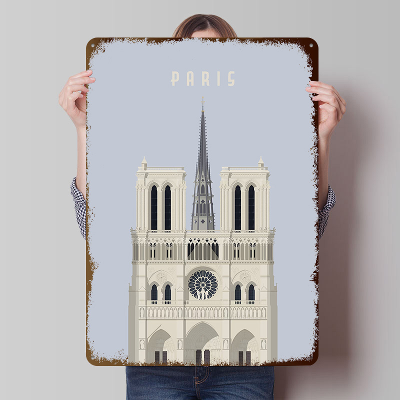 Paris Travel Tinplate Poster C - Retro Gaming Paris ulasan dan harga